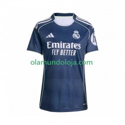 Camisola Real Madrid Mulher Equipamento Segundo 2025-2026 Manga Curta